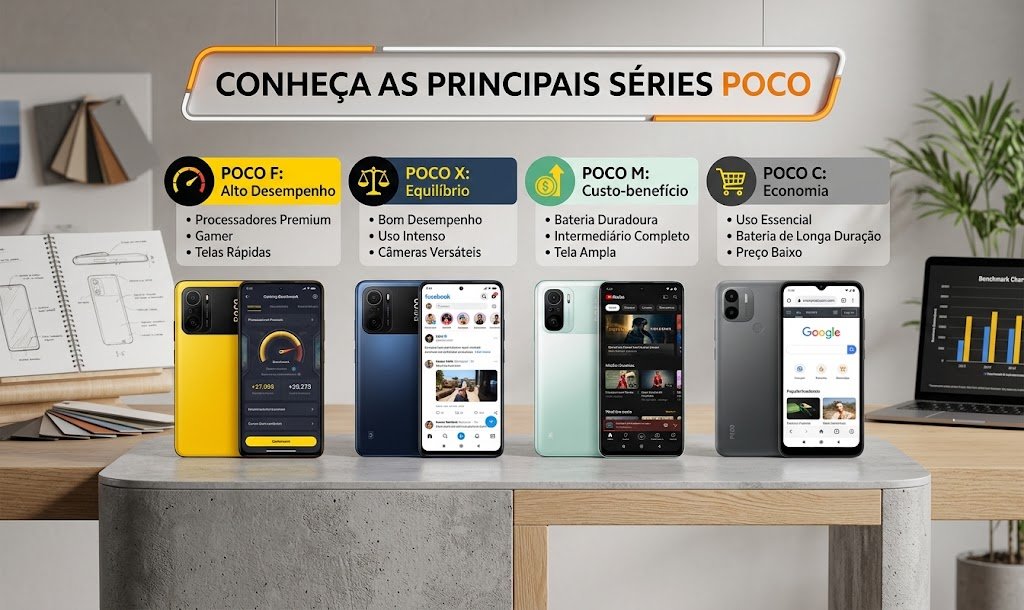 Compare Todas as Linhas POCO da Xiaomi: Entenda as Séries F, X, M e C