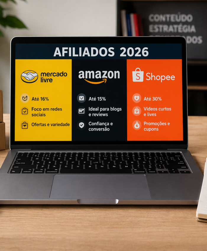 Mercado Livre, Amazon ou Shopee Afiliados: qual vale mais a pena em 2026?